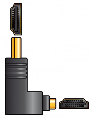 AV Link HDMI Right Angled Coupler Plug to Socket