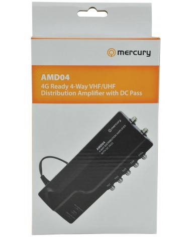 Mercury AMD04 4G Ready VHF/UHF Distribution Amplifiers with DC Pass
