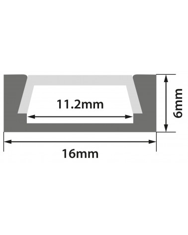 Fluxia AL1-S1606 Aluminium Profiles for LED Tape Installation
