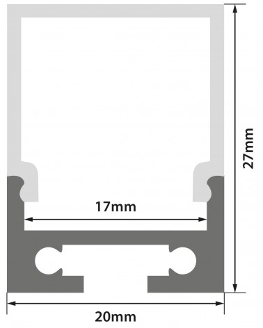 Fluxia AL1-B2620 Aluminium Profiles for LED Tape Installation