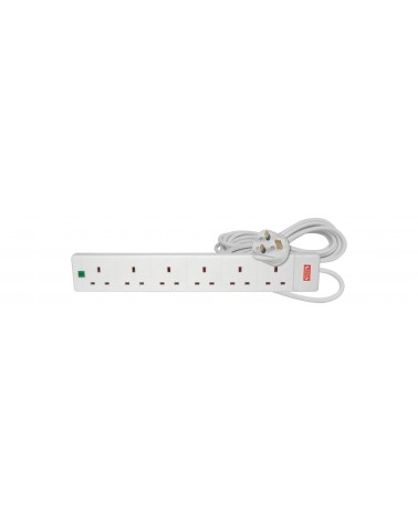 Mercury 6 Gang Extension Leads with Surge Protection