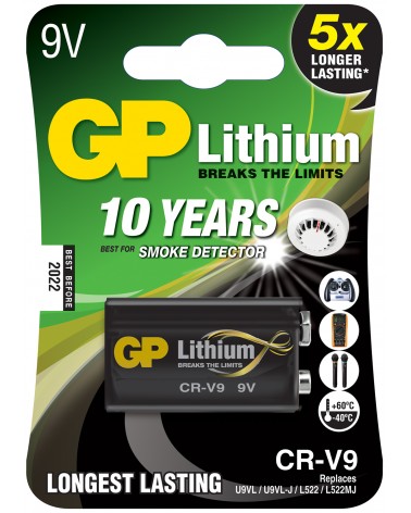 GP Battery PP3 (6LR61) Lithium Battery