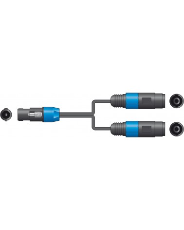 QTX Spk Plug to 2 x Spk Sockets Splitter Lead
