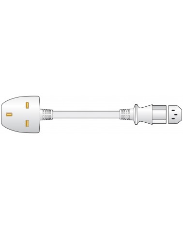 Mercury UK Plug to IEC Power Lead White 2.0m