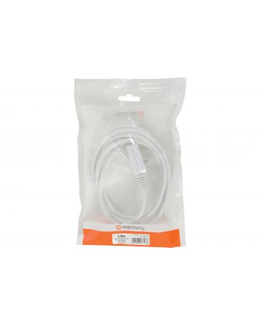 Mercury UK Plug to IEC Power Lead White 2.0m