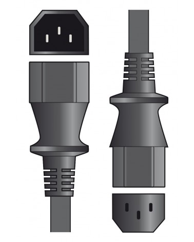 Mercury IEC Plug to Socket Mains Extension Lead - 1.0m