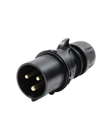 32A 230V 2P+E Black Plug (023-6X)