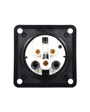 16A 230V 2P+E Black Panel Socket (313-6X)