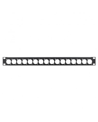 1U 19'' Punched Rack Panel - 16 D Type (R1269/1UK/16)