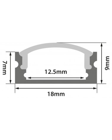 Lyyt Aluminium LED tape profile 2m - short crown