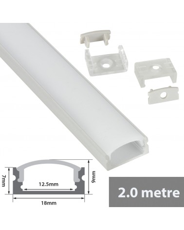 Lyyt Aluminium LED tape profile 2m - short crown
