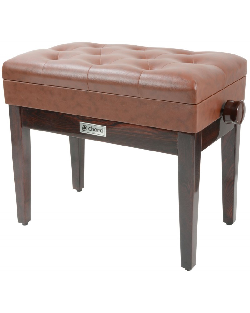 Chord Piano bench with storage - brown