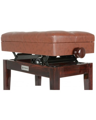 Chord Piano bench with storage - brown