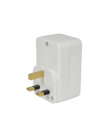 Mercury Plug through mains adaptor with dual USB ports