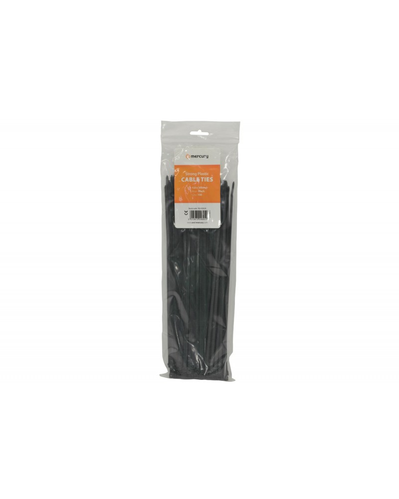 Mercury CTB48300 cable ties 4.8 x 300mm, black - bag of 100