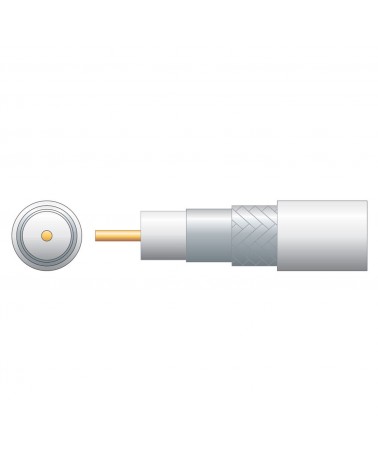 Mercury Eco RG6 Foamed PE Coaxial Cable with Aluminum Braid - 100m White