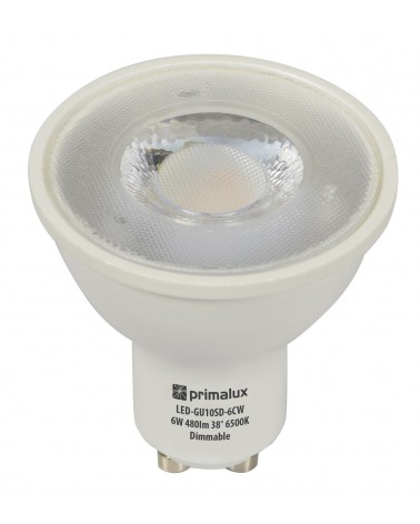 Primalux GU10 LED Bulb 6W 480lm 38° 6500K Dimmable