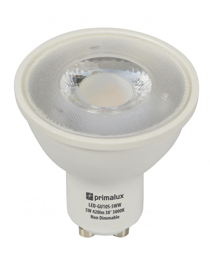 Primalux GU10 LED Bulb 5W 420lm 38° 3000K