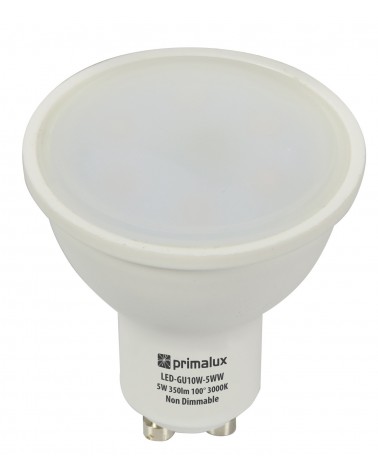 Primalux GU10 LED Bulb 5W 350lm 100° 3000K
