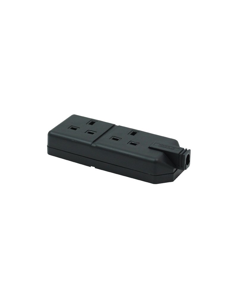 2 Gang 13A HD Mains Socket, Black (ELS132B)