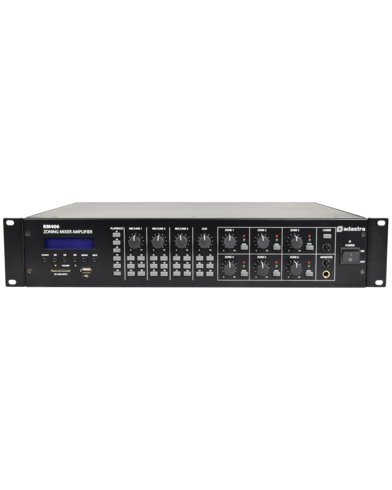 Adastra RM406 Mixer-Amp 100V 6 x 40W + USB/SD/FM/BT