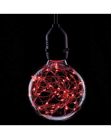 1.7W LED G95 ES Poly Star Polycarbonate Lamp, Red