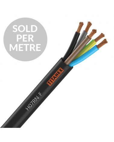 Titanex H07-RNF 4mm 5 Core Rubber Cable - Cut Length