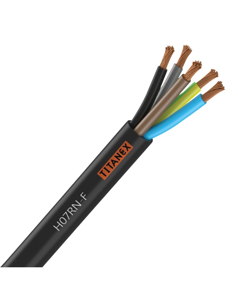 Titanex H07-RNF 6mm 5 Core Rubber Cable - Cut Length