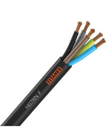 Titanex H07-RNF 10mm 5 Core Rubber Cable 50m
