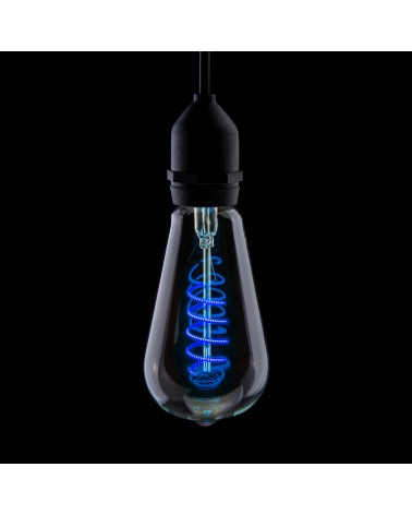 Prolite 4W LED ST64 Spiral Funky Filament Lamp ES, Blue
