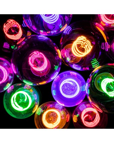 Prolite 4W LED ST64 Spiral Funky Filament Lamp ES, Magenta
