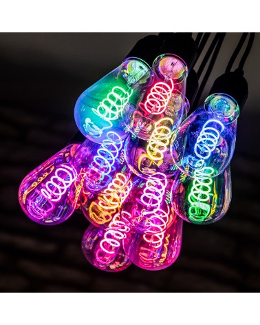 Prolite 4W LED ST64 Spiral Funky Filament Lamp ES, Magenta