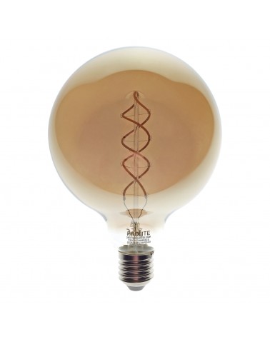 Prolite 4W Dimmable LED G125 Globe Smoked Spiral Filament Lamp 2200K ES