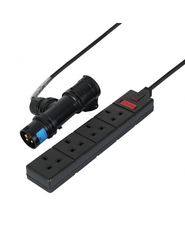 2m 16A T Connect to 4 Way 13A Socket Cable