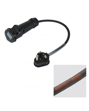 0.5m 1.5mm 15A Male - 16A Mennekes Female Adaptor Cable