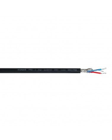 PRO Screened 1 Pair DMX Cable DMX1PRB, 100m Drum Black