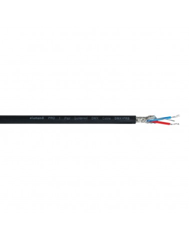 PRO Screened 1 Pair DMX Cable DMX1PRB, 100m Drum Black