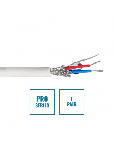 PRO Screened 1 Pair DMX Cable DMX1PRW, 100m Drum White