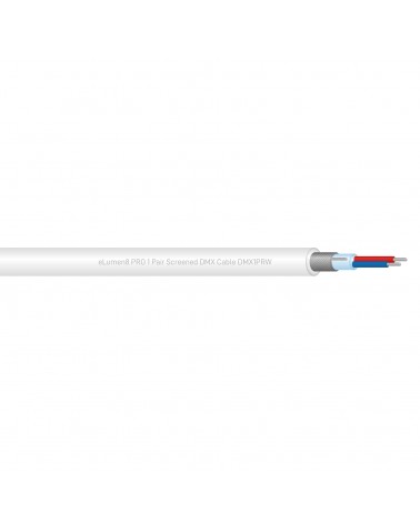 PRO Screened 1 Pair DMX Cable DMX1PRW, 100m Drum White