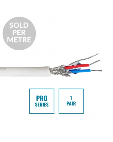 PRO Screened 1 Pair DMX Cable DMX1PRW, Cut Length White