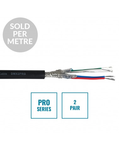 PRO Screened 2 Pair DMX Cable DMX2PRB, Cut Length Black