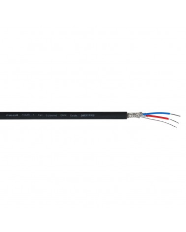 TOUR Screened 1 Pair DMX Cable DMX1PRB, 100m Drum Black
