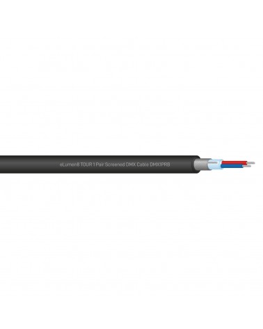 TOUR Screened 1 Pair DMX Cable DMX1PRB, 100m Drum Black