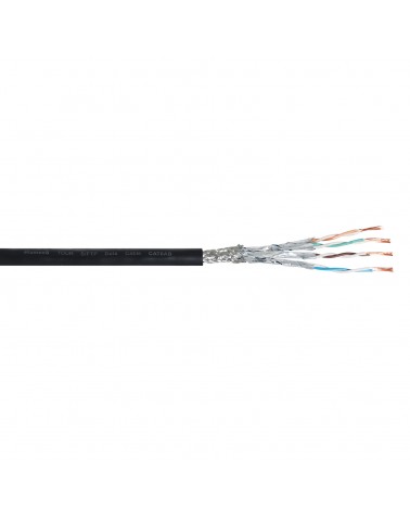TOUR S/FTP Data Cable CAT6A, 100m Drum Black