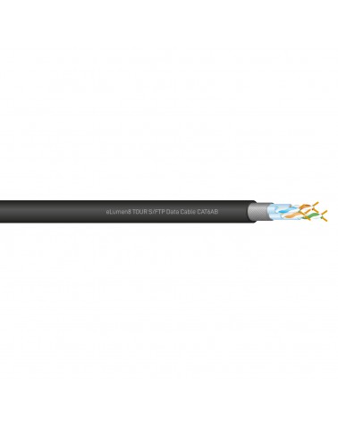 TOUR S/FTP Data Cable CAT6A, 100m Drum Black