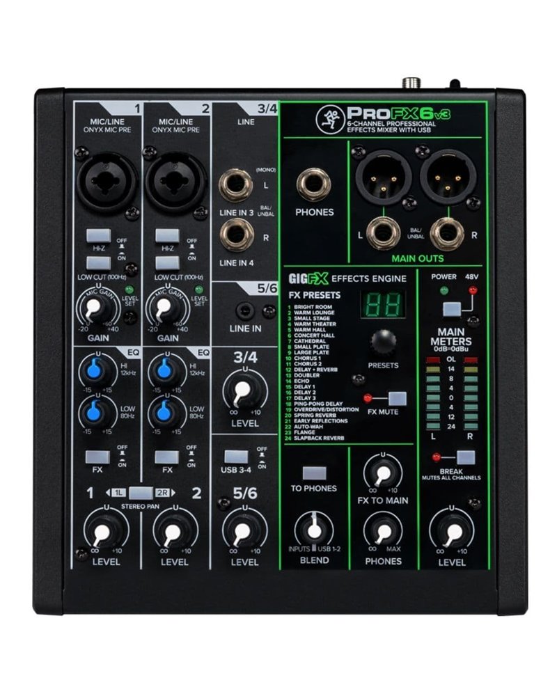 Mackie ProFX6v3 - 6 Channel Effects USB Mixer