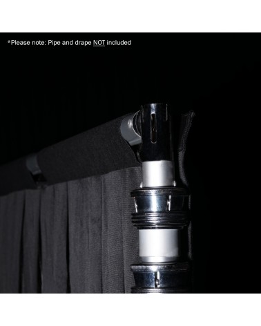 3 x 1.2m Black Pleated Pipe and Drape Curtain