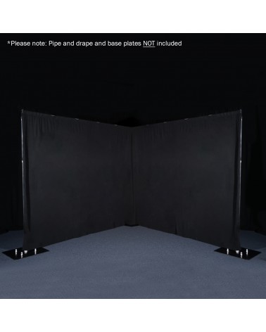 3 x 1.2m Black Pipe and Drape Curtain