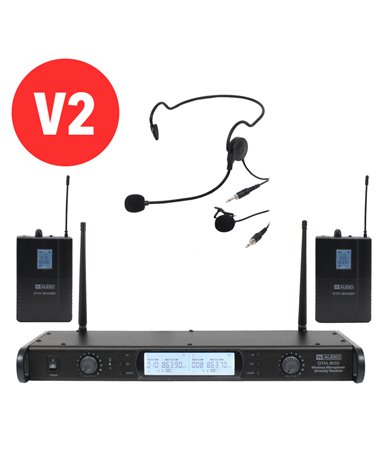 W Audio DTM 800 Twin Beltpack Diversity System (863.0Mhz-865.0Mhz) V2 Software