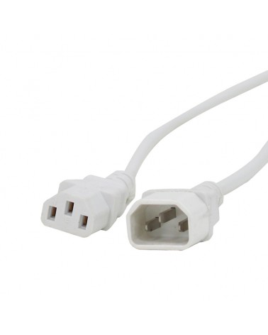 3m IEC Male - IEC Female Cable (White Sheath)